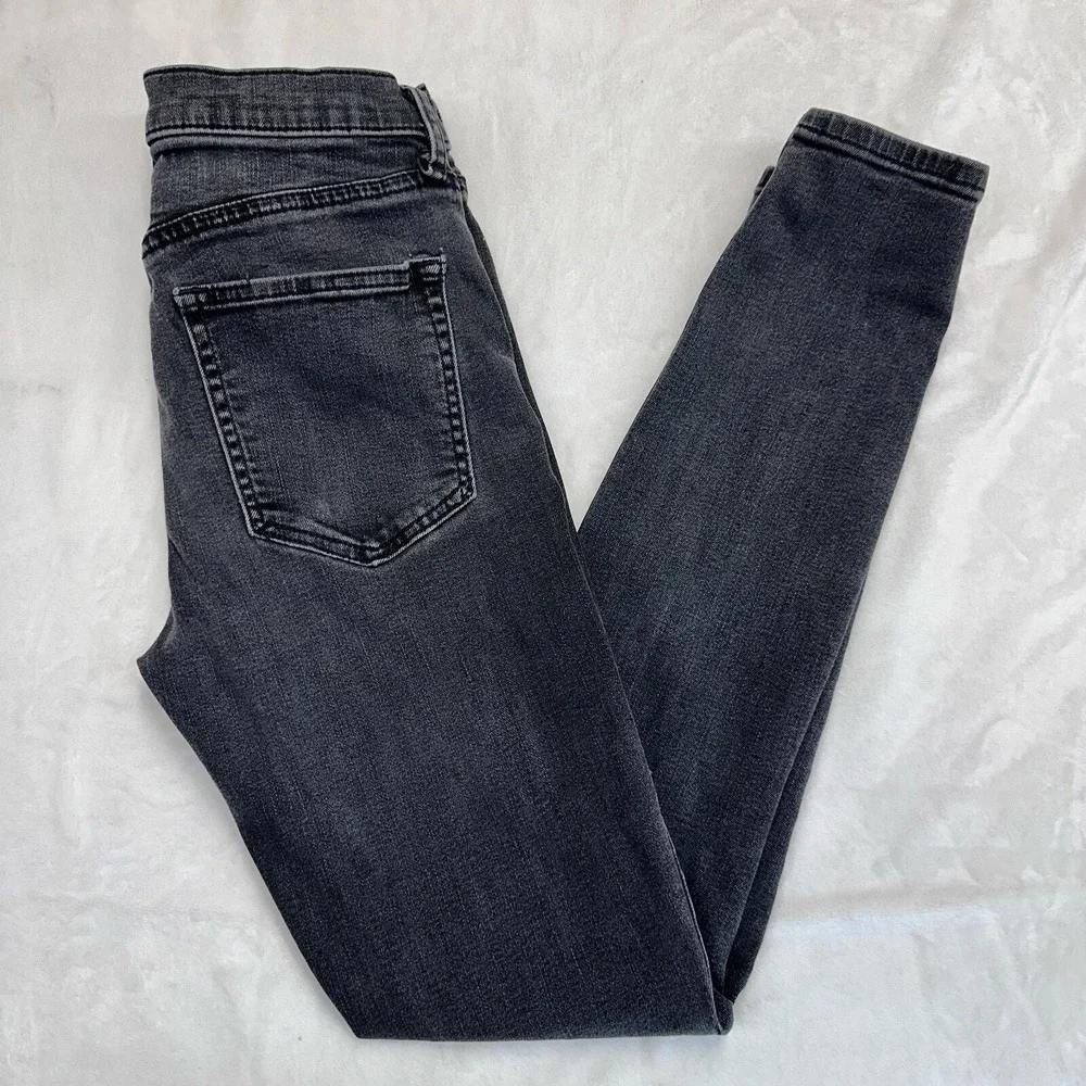 GAP Girls 26R (26x27) Black Denim True Skinny Mid-Rise Jeans Stretchy Kids XL‎